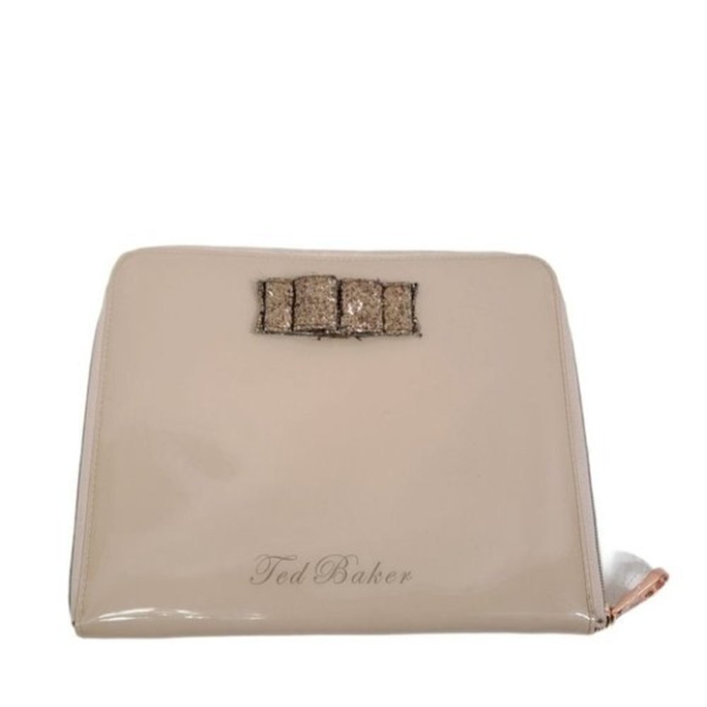 Ted Baker Twinsky Glitter Bow Zip PVC Ipad Case